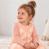 Papaya Big Dots Bambus-Schlafsack mit Füßen – 2,5 TOG